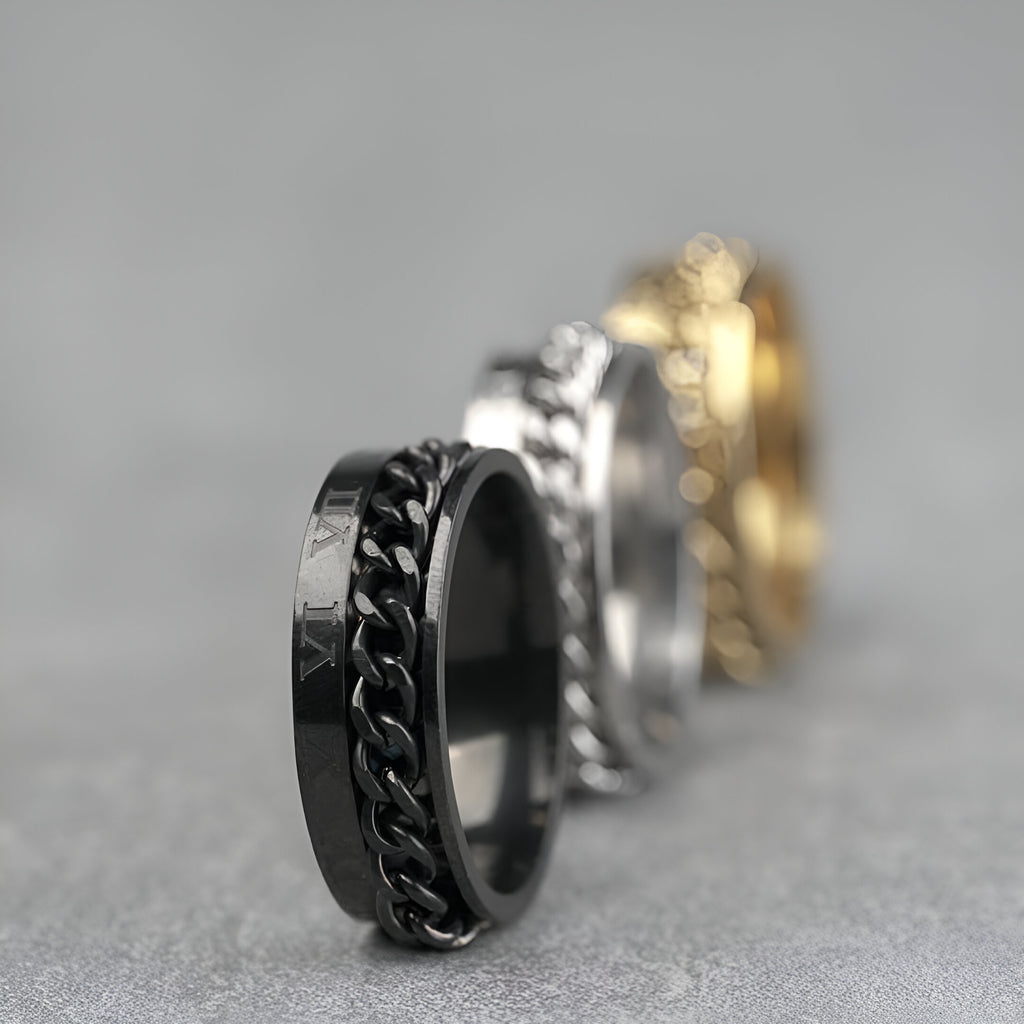 ANELLO CON CATENA GOLDGREYMON - ROMAN ORO