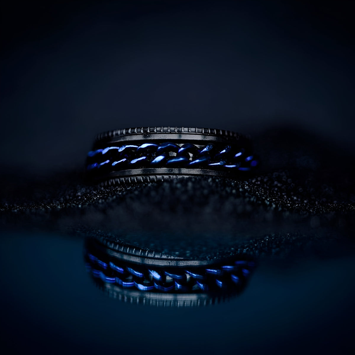 ANELLO CON CATENA GOLDGREYMON - NERO E BLU