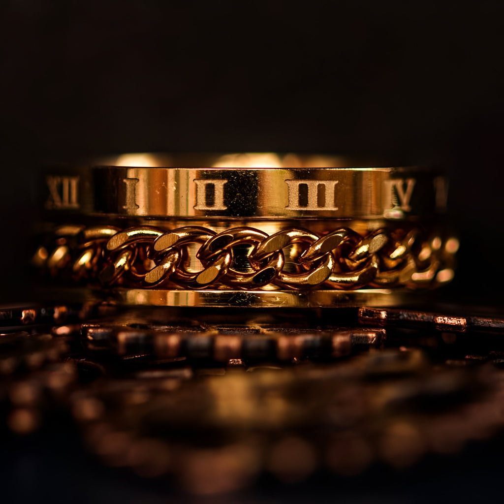 ANELLO CON CATENA GOLDGREYMON - ROMAN ORO