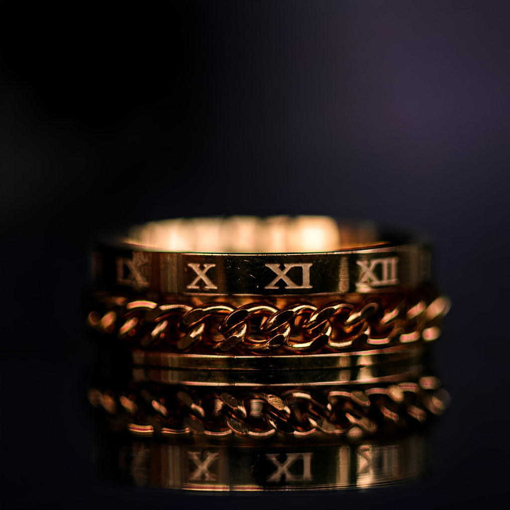 ANELLO CON CATENA GOLDGREYMON - ROMAN ORO