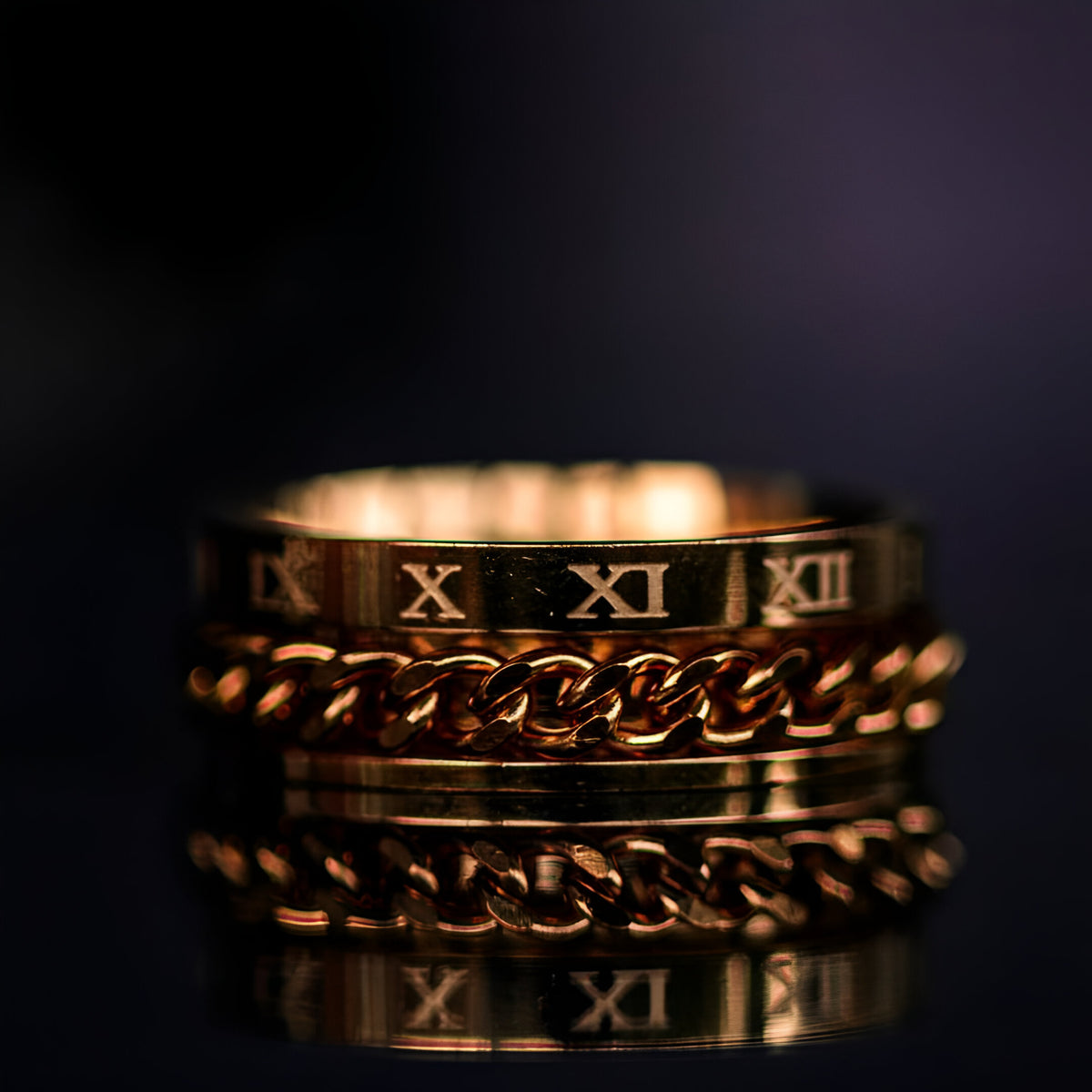 ANELLO CON CATENA GOLDGREYMON - ROMAN ORO