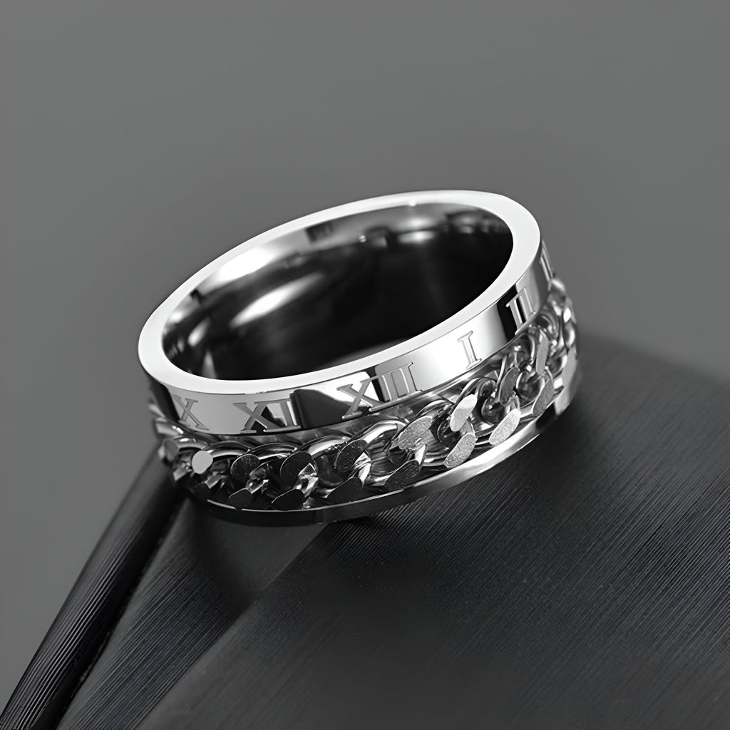 ANELLO CON CATENA GOLDGREYMON - ROMAN ARGENTO