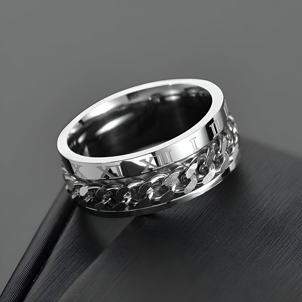 ANELLO CON CATENA GOLDGREYMON - ROMAN ARGENTO