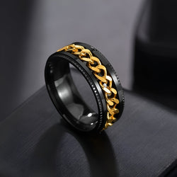 ANELLO CON CATENA GOLDGREYMON - NERO E ORO