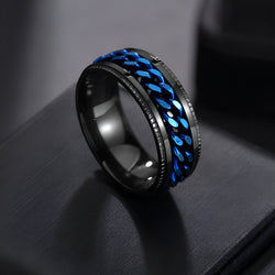 ANELLO CON CATENA GOLDGREYMON - NERO E BLU